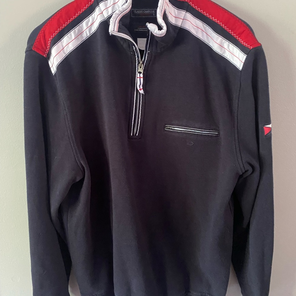 Claudio Campione Yachting Cotton Pullover Sweater red and white striping men’s L